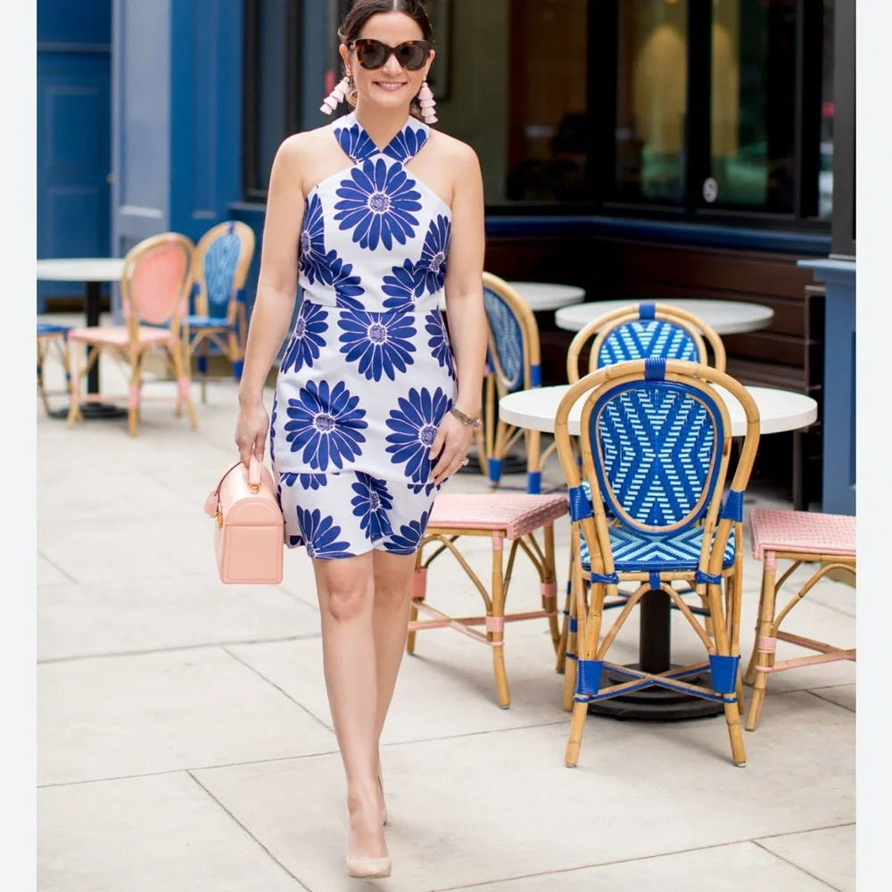 Hutch Floral Blue and White Halter Dress - Picture 2 of 3
